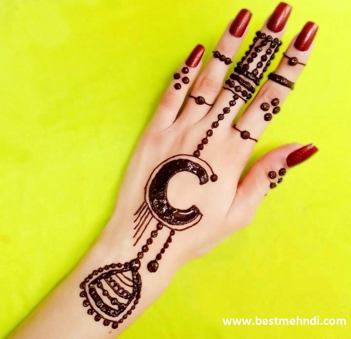 mehndi design left hand back side