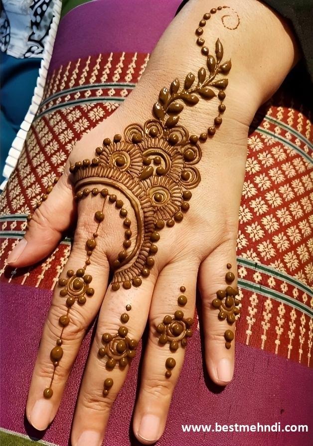 back hand mehndi design bridal