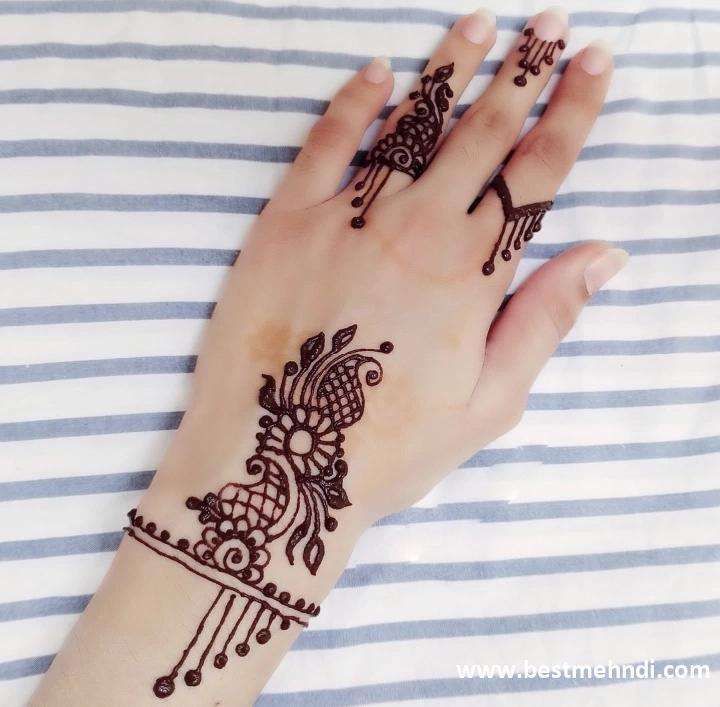 back side mehndi design easy