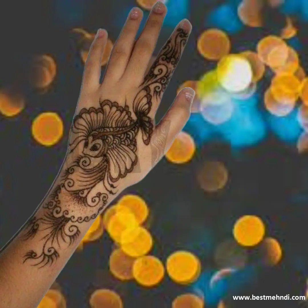 Back Hand Flower Mehndi Design