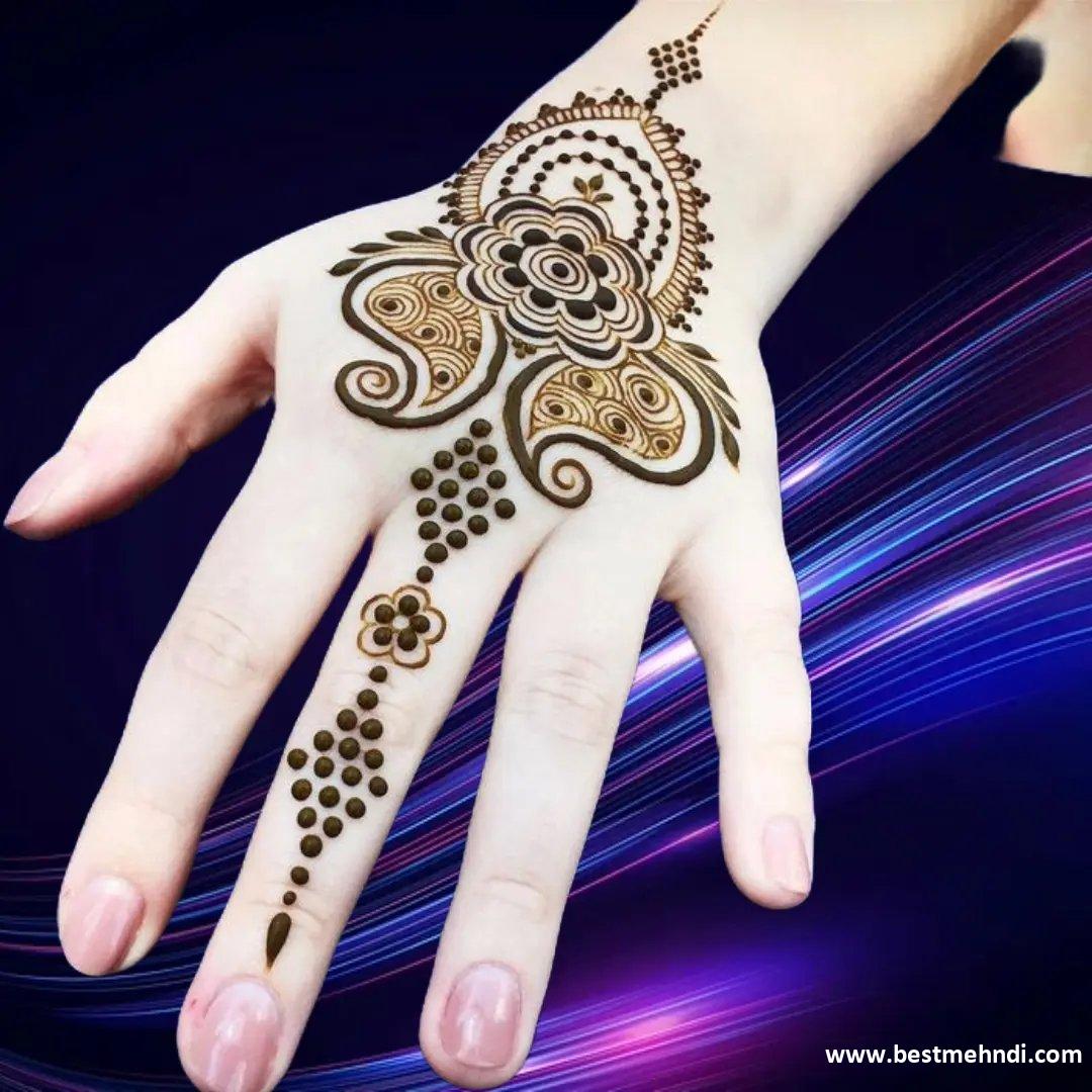 Back Hand Mehndi Design Flower