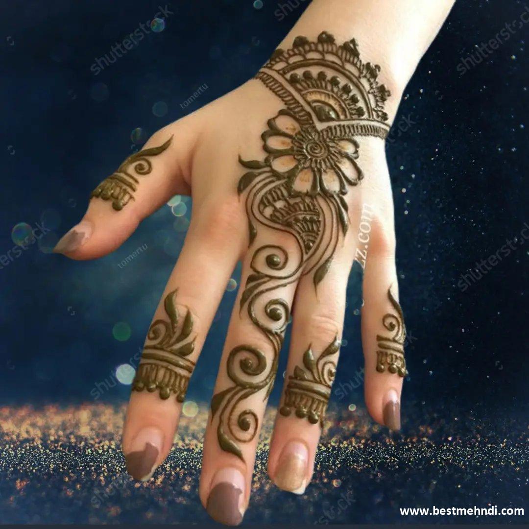 Lotus Flower Mehndi Design Easy