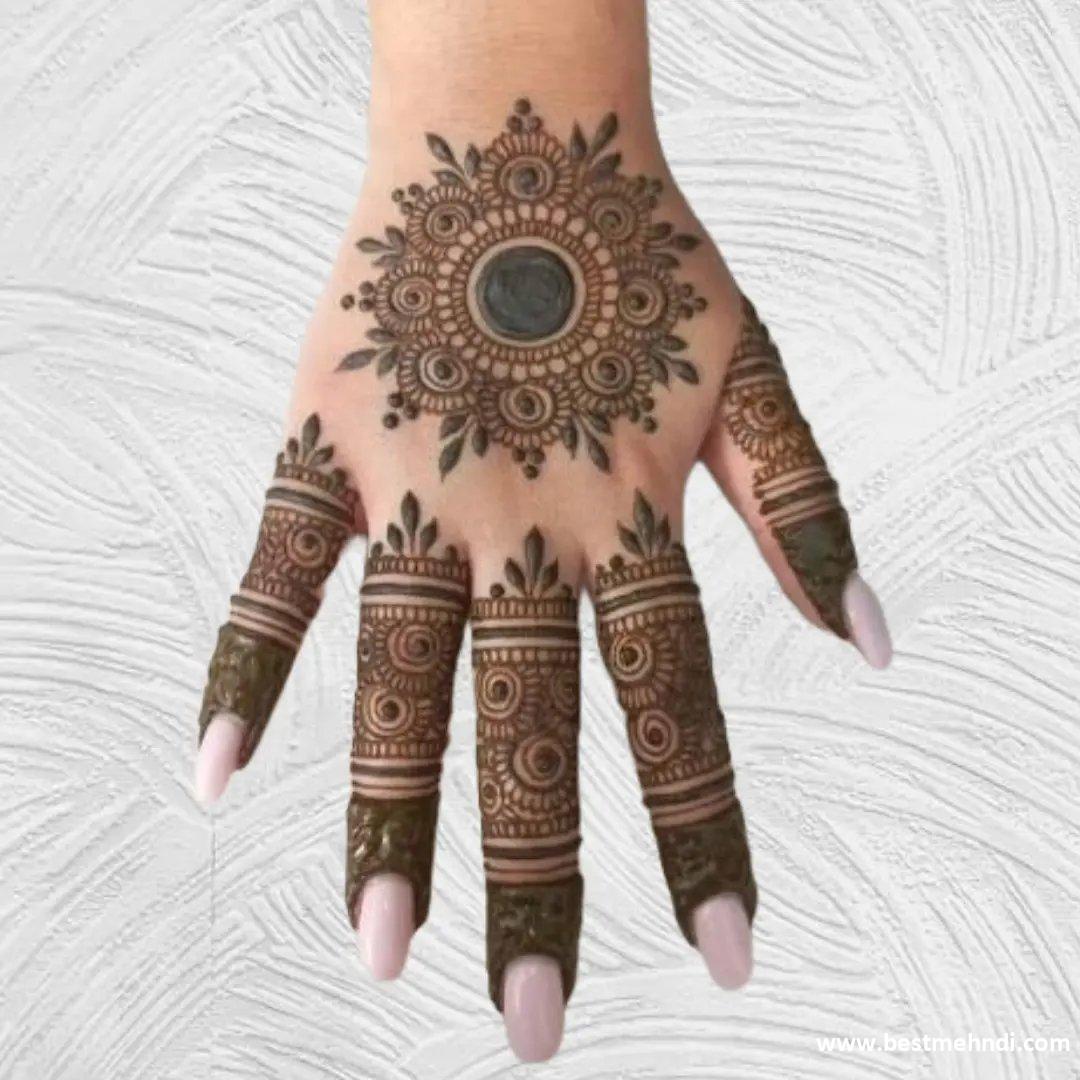 Half Flower Mehndi Design