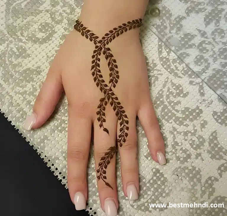 easy modern back hand mehndi design