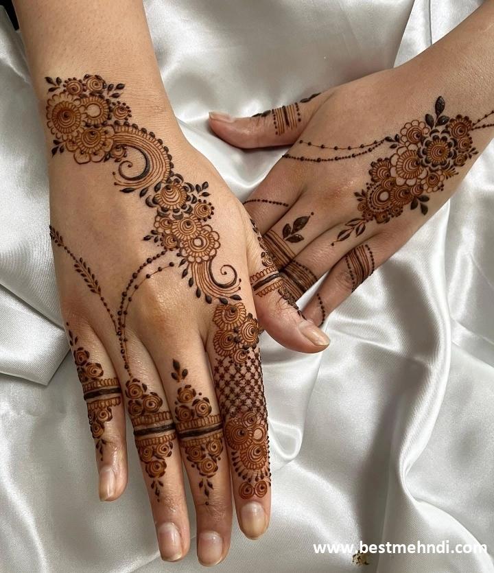 teej mehndi design back hand