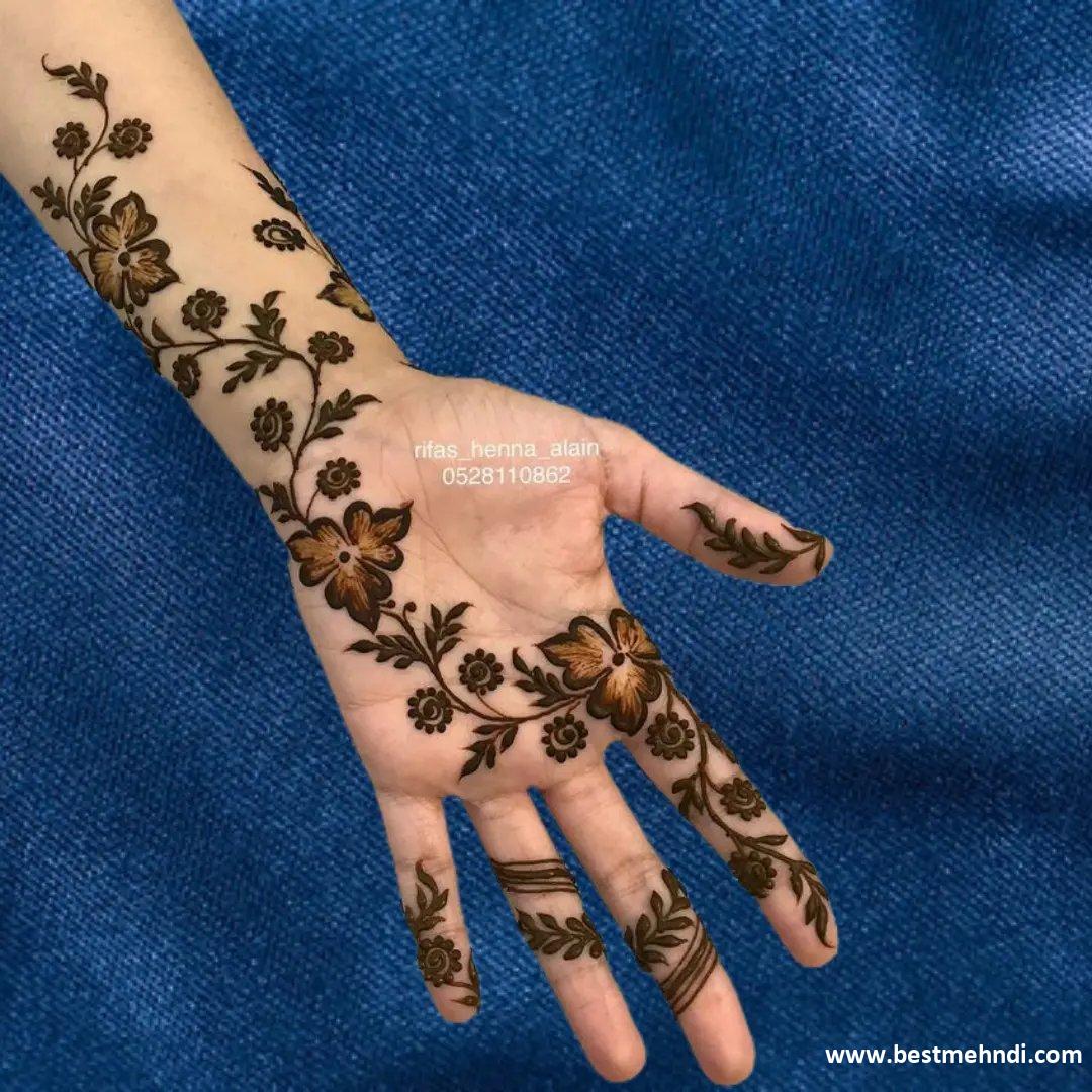 Modern Big Flower Mehndi Design