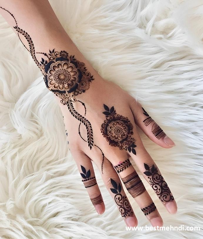 13 back hand mehndi design simple and beautiful