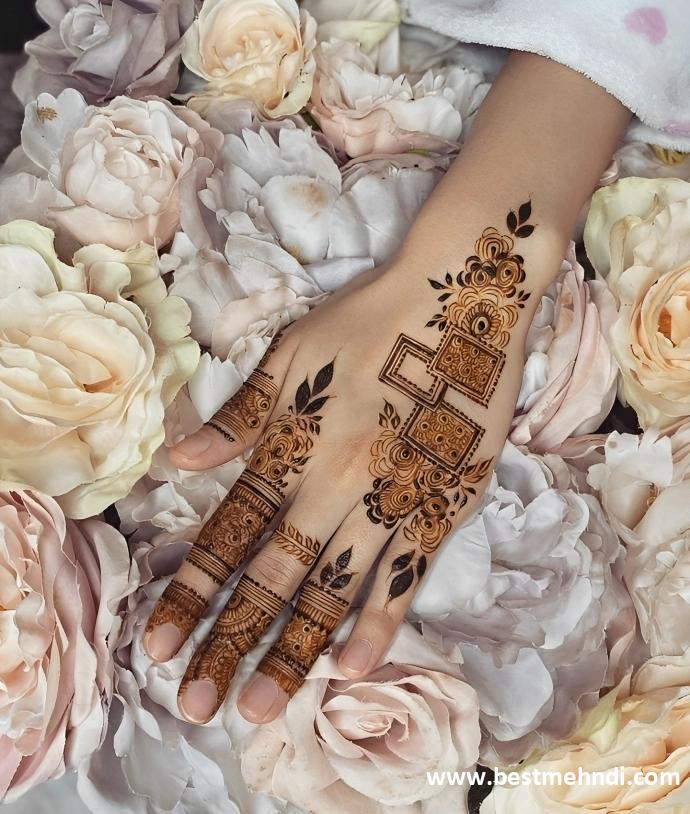 half hand mehndi design simple and easy back side