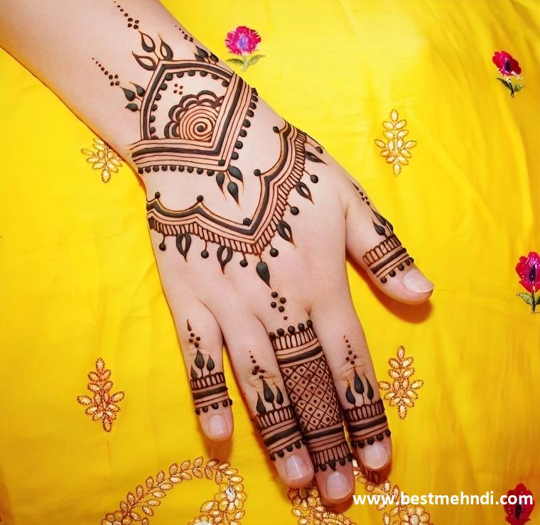 stylish back hand mehndi designs photos