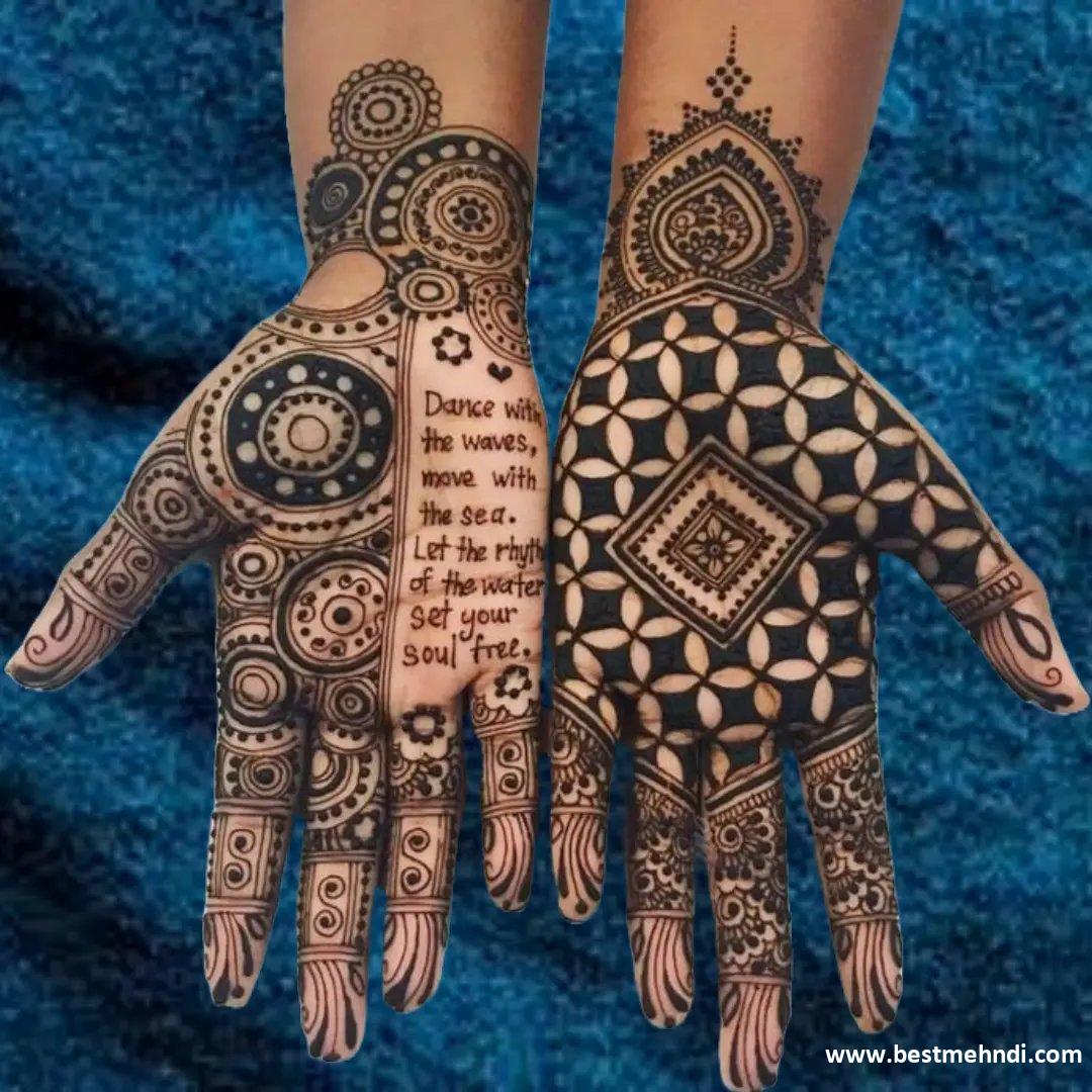 Front Hand Arabic Mehndi Designs