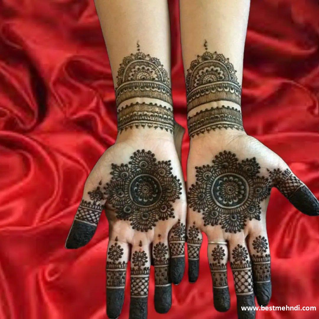 Circle Mehndi Designs Front Hand