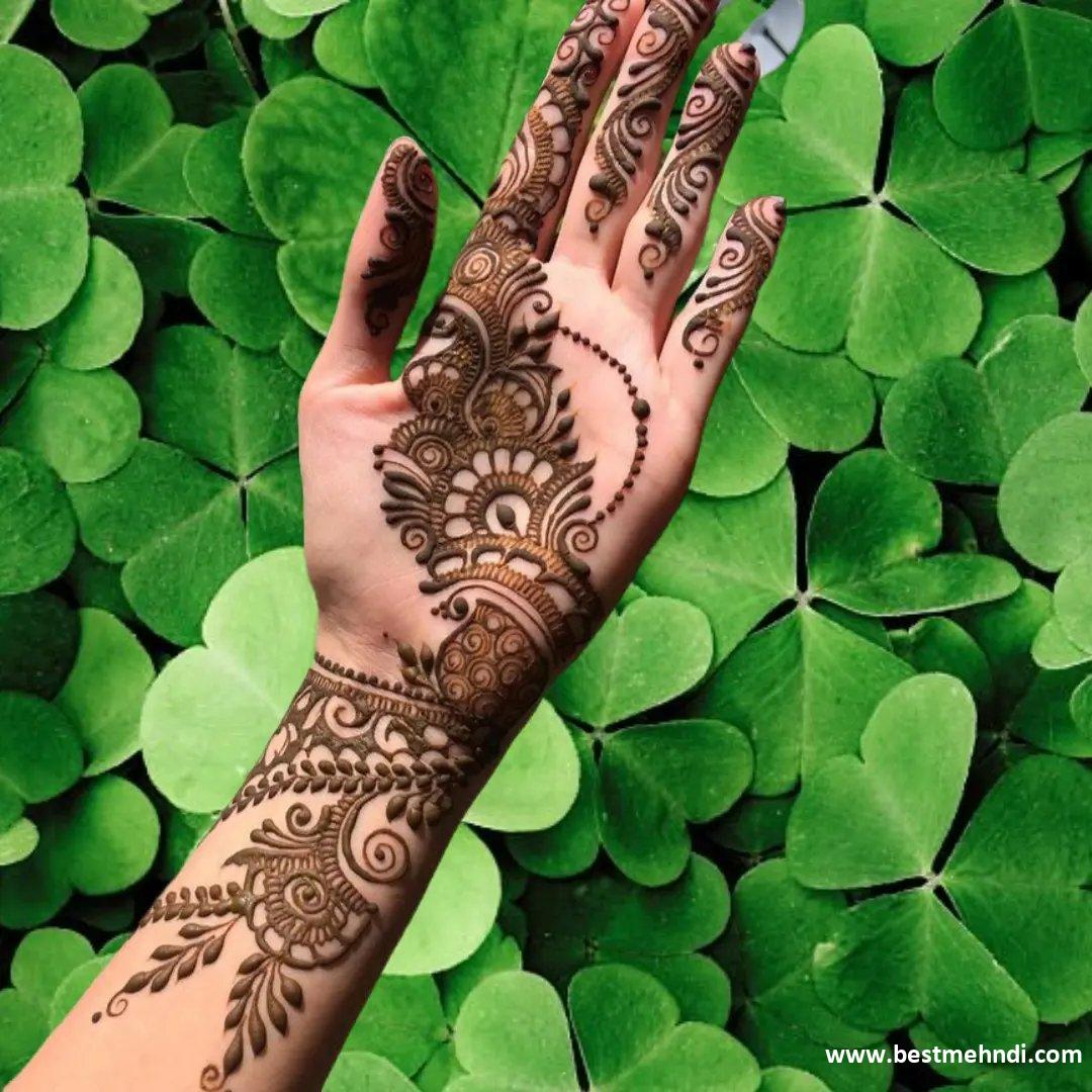 Front Hand Flower Mehndi Design