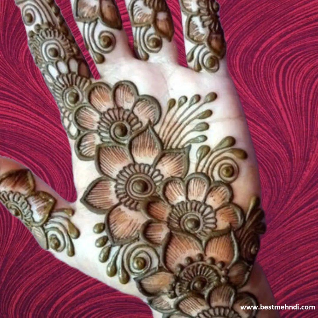 Arabic Dulhan Mehndi Designs Front Hand