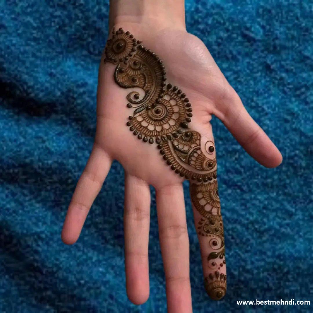 Front Hand Flower Dulhan Mehndi Design