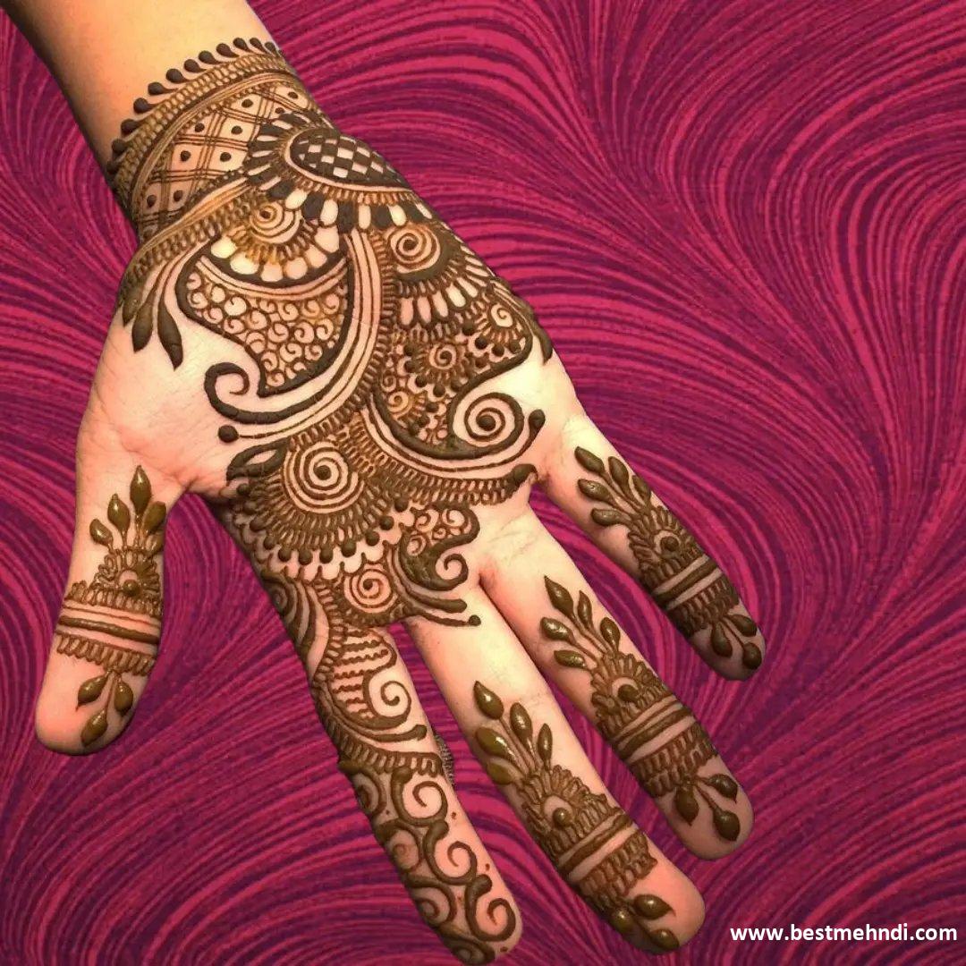 Easy Front Hand Simple Dulhan Mehndi Design