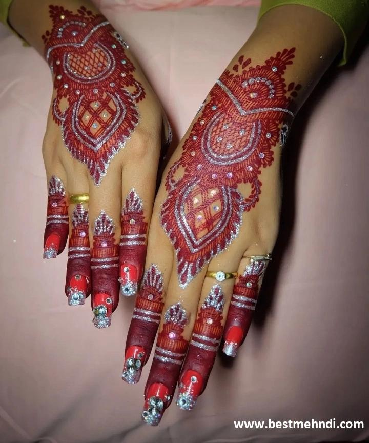 dulhan back hand mehndi design