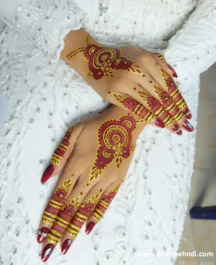 hand simple mehndi design back