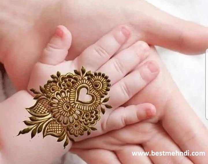 easy simple circle mehndi design for back hand