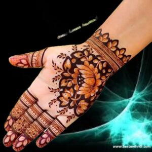 mehndi design lotus flower