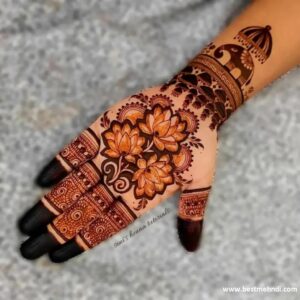 lotus mehndi design simple