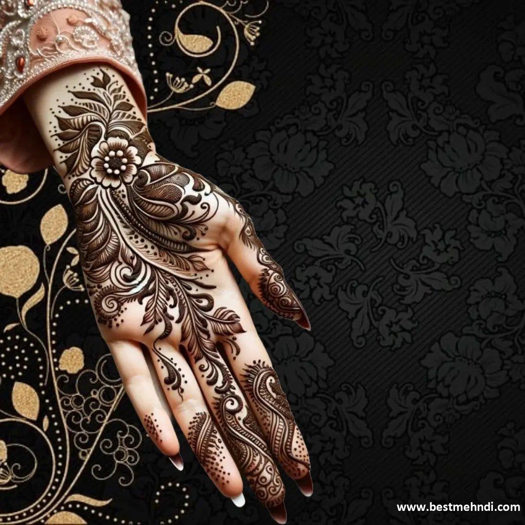 Simple Arabic Flower Mehndi Designs