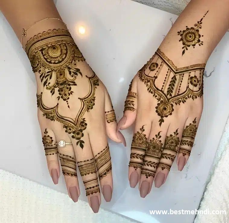 mehndi design back hand 2023