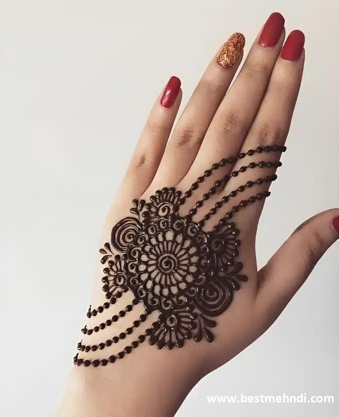 back hand mehndi design simple