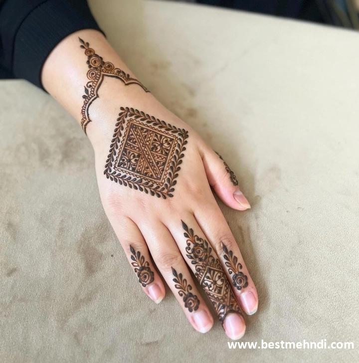 floral back full hand bridal mehndi design