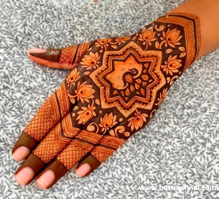 half back hand mehndi design