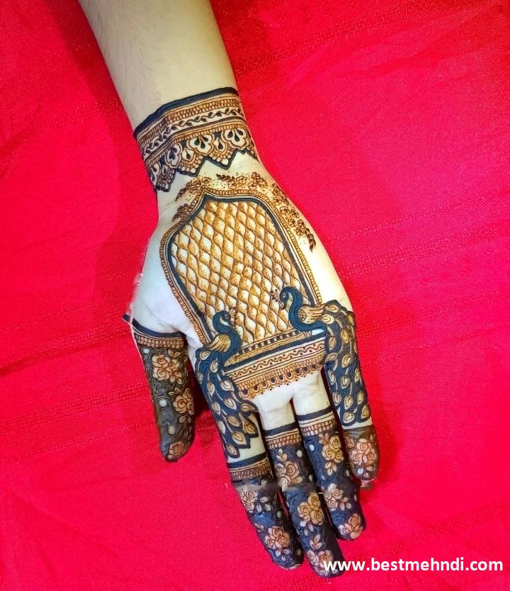 gol mehndi design back hand