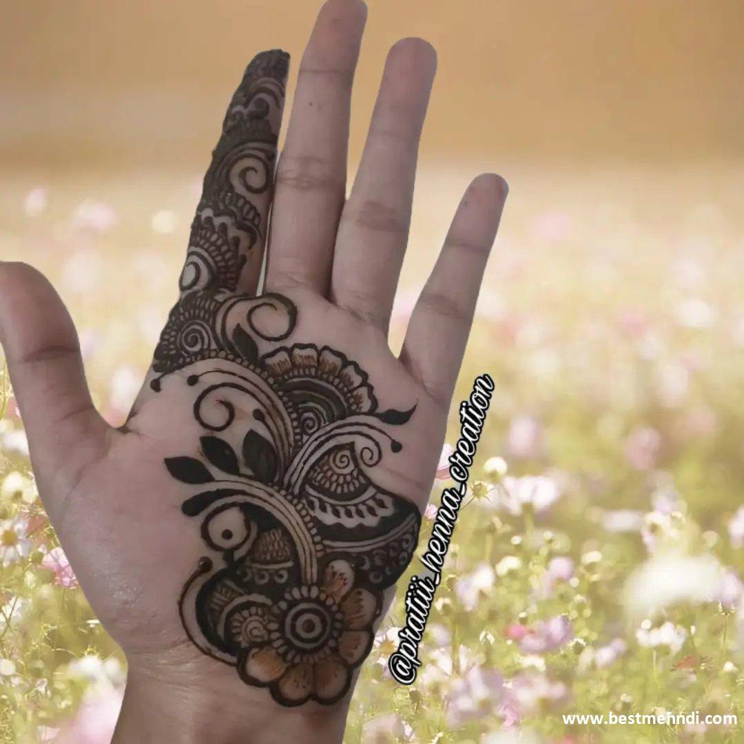 Easy Flower Mehndi Design For Front Hand