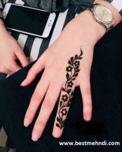 single finger mehndi design 1