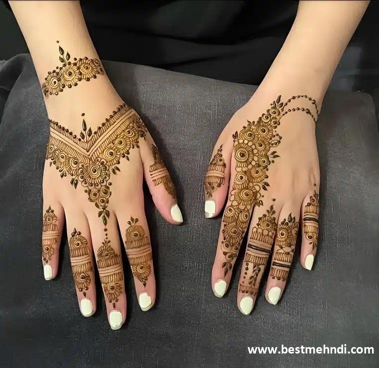 easy back hand mehndi design