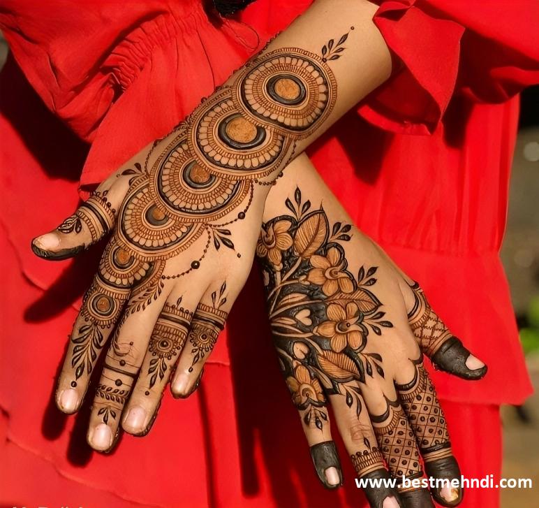 mehndi design simple back hand arabic