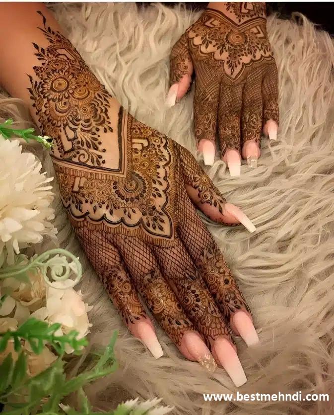 back side mehndi design simple