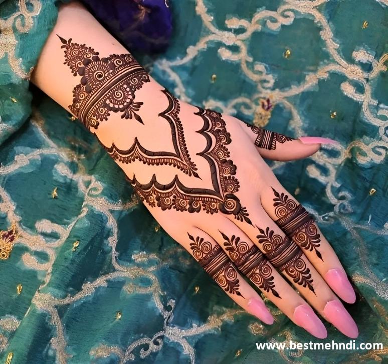 mor pankh mehndi design back hand