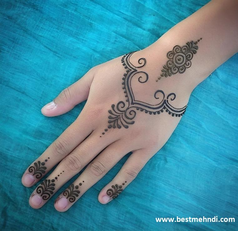 mehndi design photo back hand simple