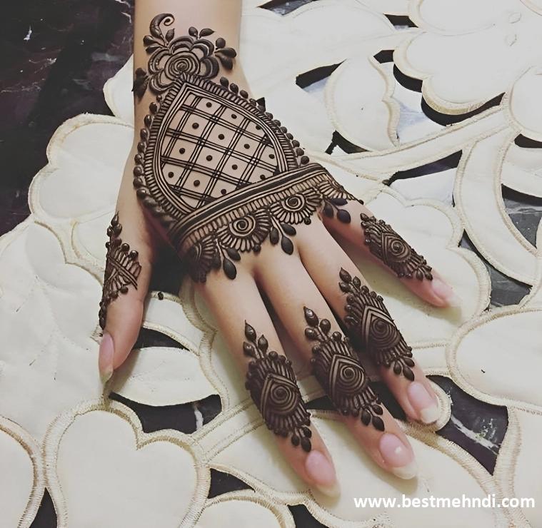 13 back hand mehndi design simple