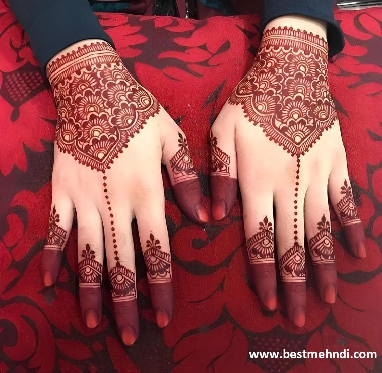 bridal mehndi design back side