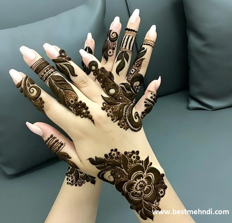 back half hand mehndi design