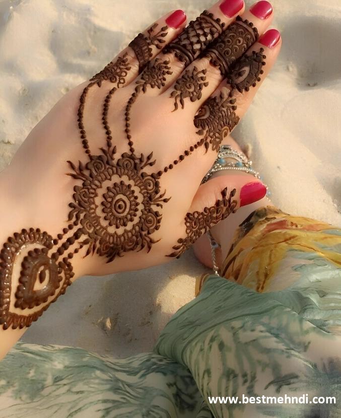 mehndi arabic design back hand