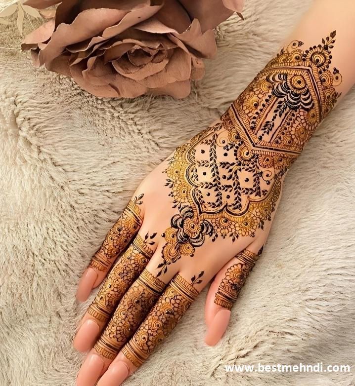 arabic mehndi design back hand simple