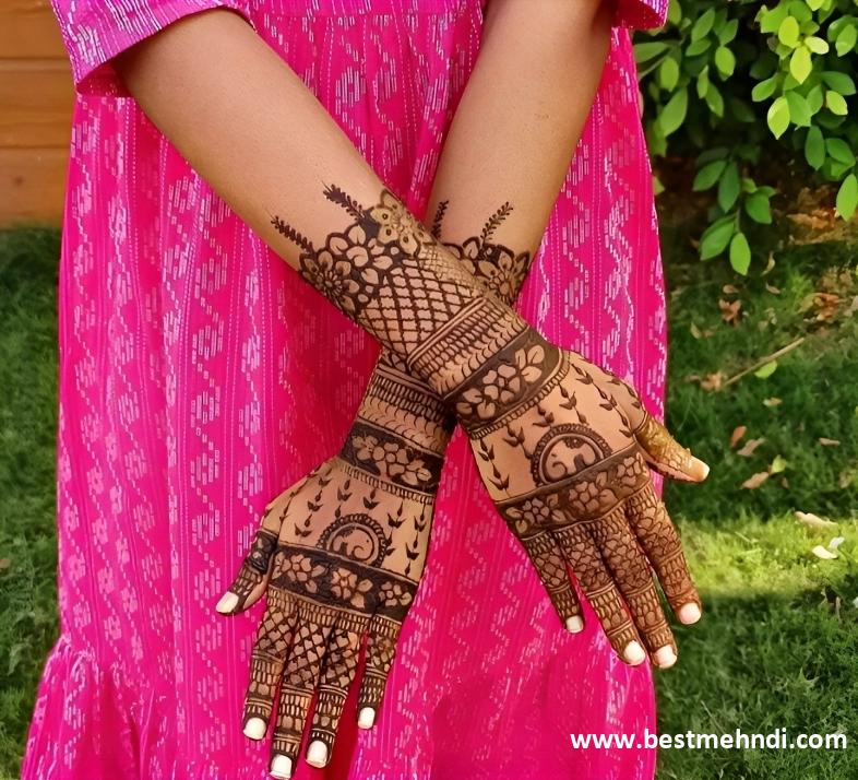 dubai mehndi design back hand simple