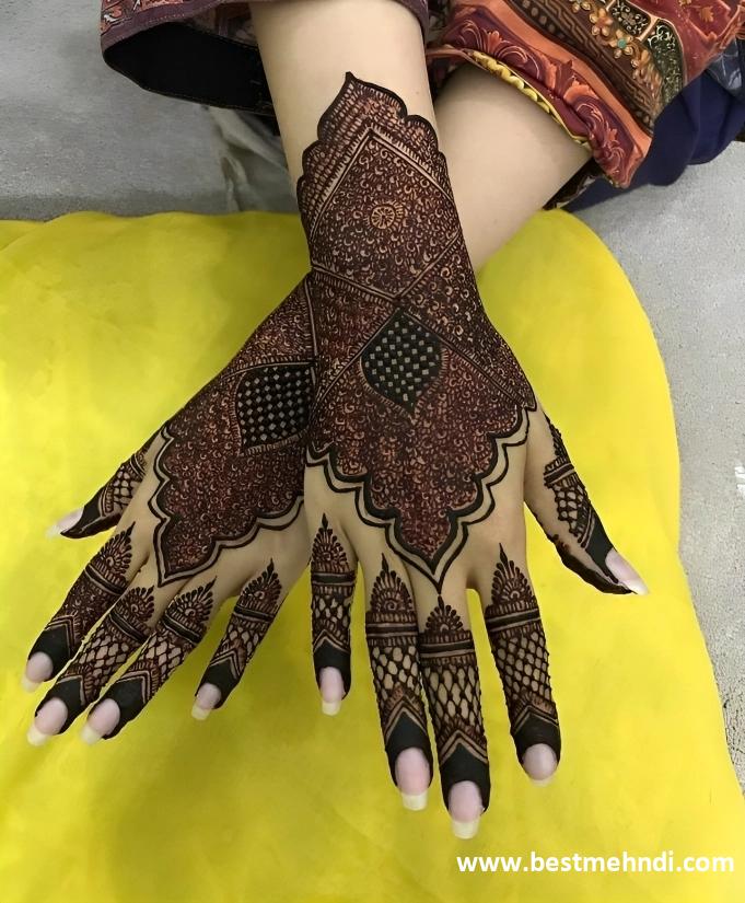 mehndi design back hand bridal