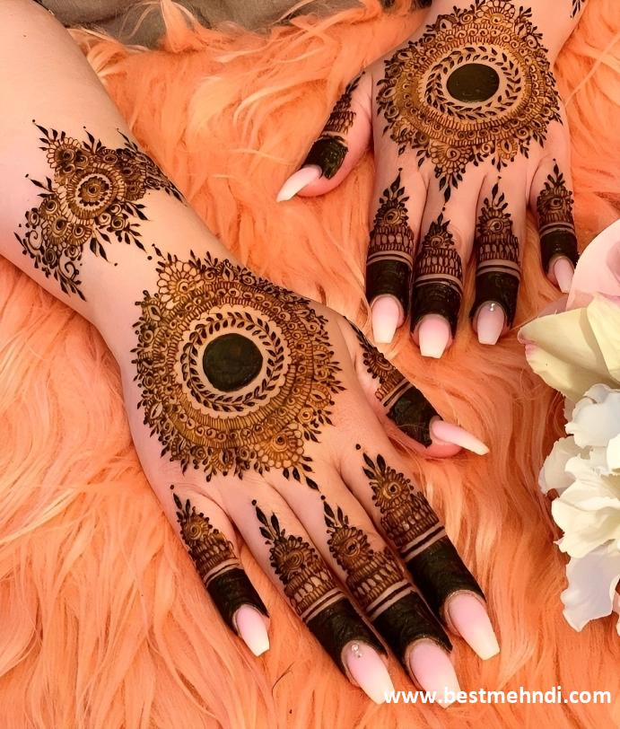 bridal mehndi design simple back hand