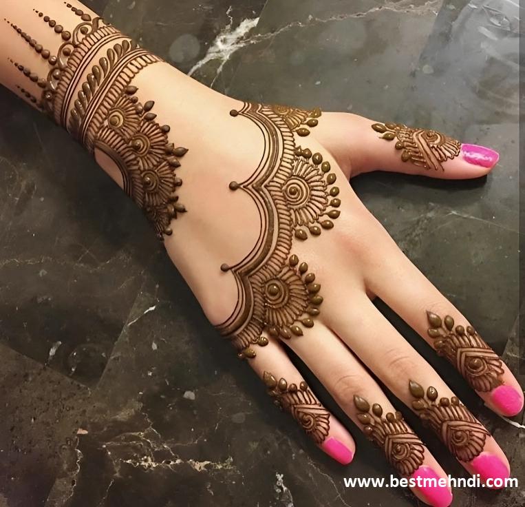 mehndi design bell simple back hand