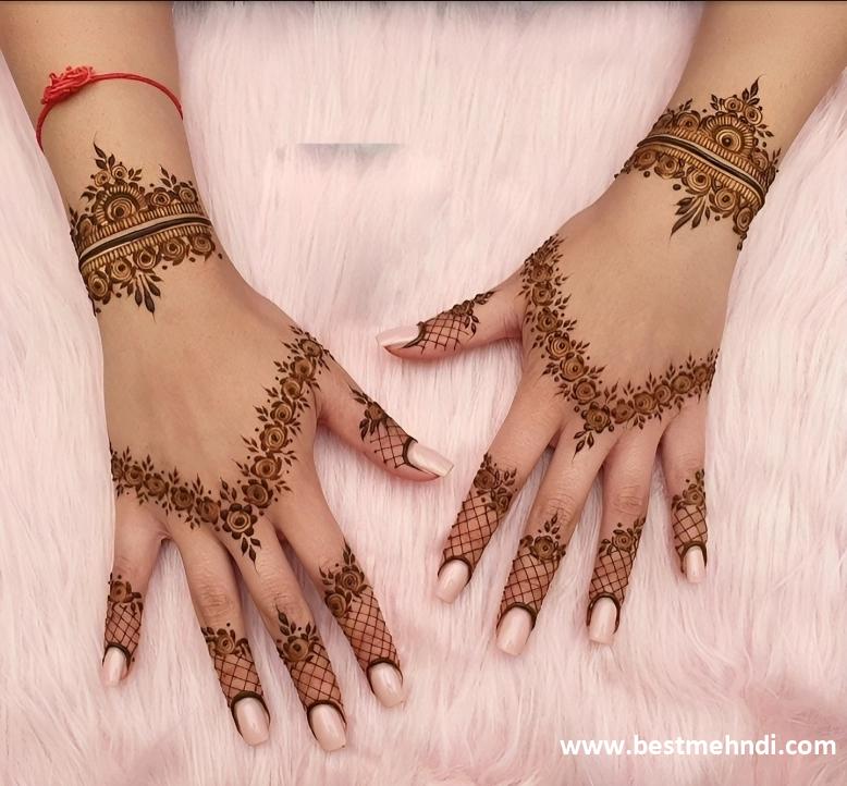 mehndi finger design back