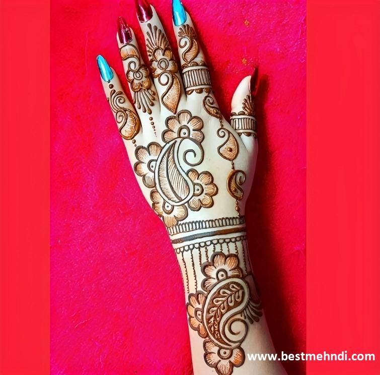 bridal stylish mehndi back hand mehndi design