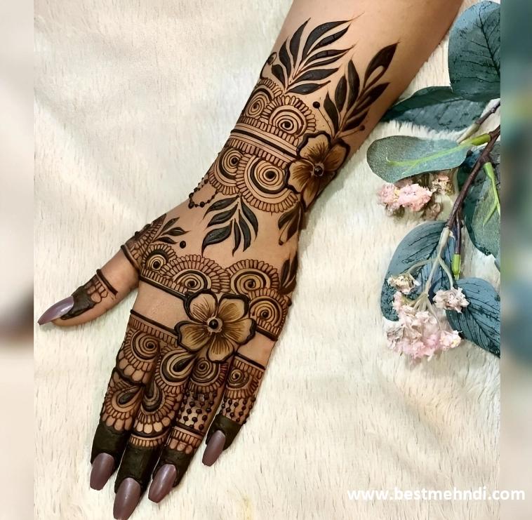 left hand mehndi design back