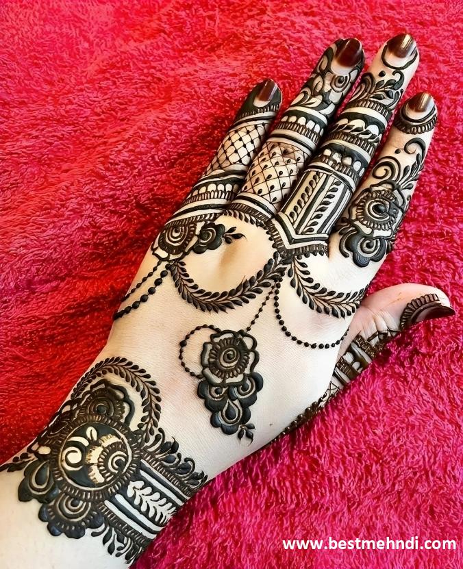 bel mehndi design back hand